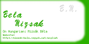 bela mizsak business card
